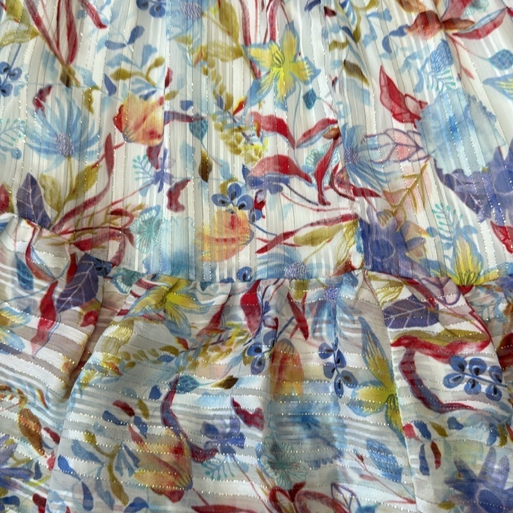 Melloday Floral Mini Sundress | Smocked Waist & Sleeves | Size S | Multicolor - Picture 11 of 11